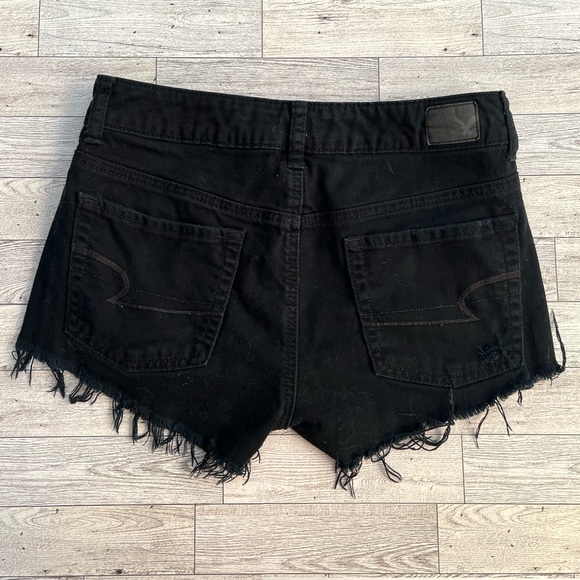 American Eagle Black Distressed Jean Shorts - Picture 5 of 5